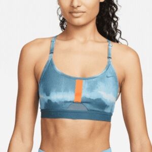 Nike Blue and Orange Sports Bra with Adjustable Straps